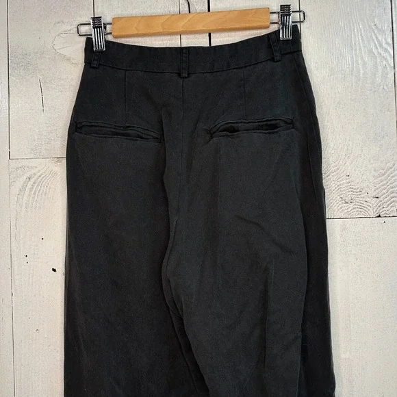 Reformation Mason Pant Black Wide Leg Pleated High Waist‎ Pockets Womens 0 - Picture 6 of 8